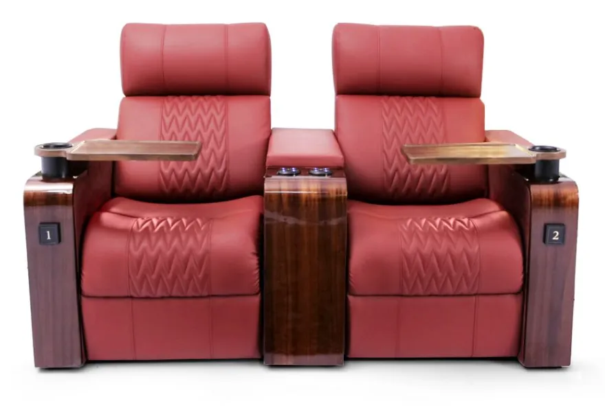Nuvo two-seater cinema recliner in red